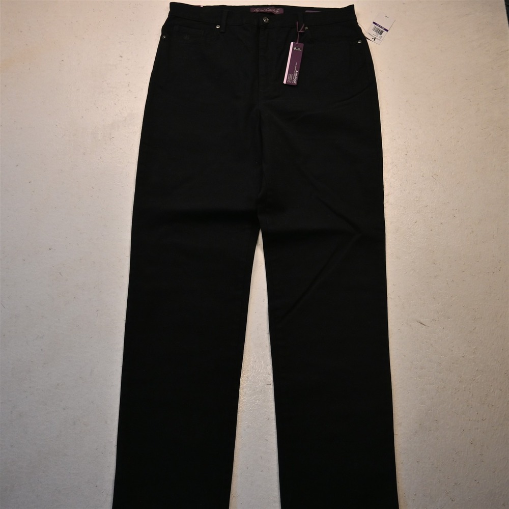 NEW Gloria Vanderbilt 14 Tall Amanda High Rise Classic Tapered Black Denim Jeans